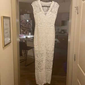 Bridal Express white lace maxi dress